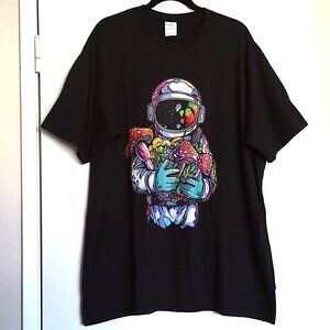 New Men's Tee Shirt Cosmic Astronaut Psychadelic Mushrooms Fantasy NWOT Sz 2XL